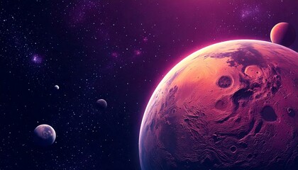 Wall Mural - Abstract planets and space background