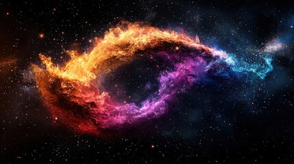 Wall Mural - Colorful Swirl in Cosmic Space with Stars and Nebulae