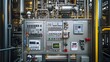 © Instrudify - A macro view of the control systems attached to reactor vessels and cracking units in a high-tech petrochemical facility.