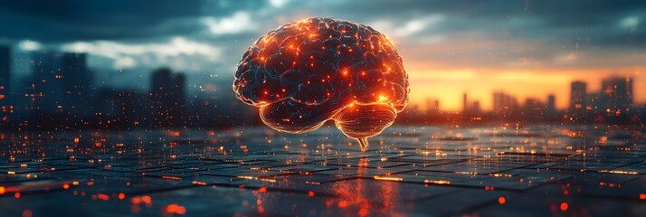 Leinwandbilder - Exploring the Transformative Potential of Brain-Computer Interfaces within the Communication Industry,Revolutionizing the Way We Interact with Technology and Forge Connections in the Digital Age.