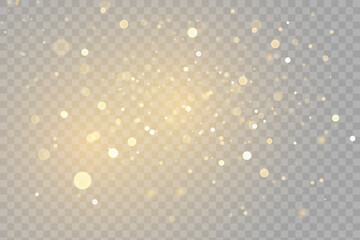 Poster - Christmas golden glow effect, glare, explosions, sparks, shimmering glare, sparks and stars on transparent background.