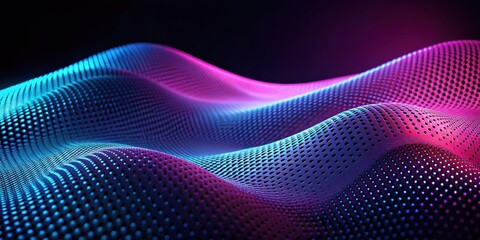 Aufkleber - Abstract Metallic Grid Surface with Dynamic Light Patterns