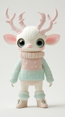 Poster - A white and pink toy with horns on it