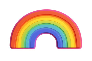 Fototapete - Colorful rainbow design on a white isolated background, perfect for various creative projects and designs.