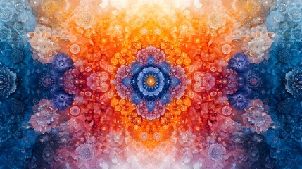 Poster - Mesmerizing Fractal Kaleidoscope of Vibrant Swirling Patterns and Cosmic Energies. A digital abstract and surreal composition featuring a dynamic and intricate display of kaleidoscopic shapes,colors.