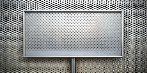 Leinwandbilder - A metallic background with a framed square grid surface overlayed with another grid pattern