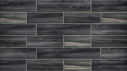 Poster - Dark gray ceramic tile wall with wood grain texture