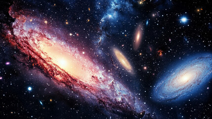 Wall Mural - space & astronomy: cosmic galaxies and stars in deep space