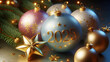© massimo_g - Anno nuovo 2025. Capodanno 2025. Decorazione, palle di Natale con il nuovo anno scritto in cifre: 2025..