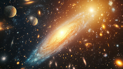 Wall Mural - space & astronomy: cosmic galaxies and stars in deep space
