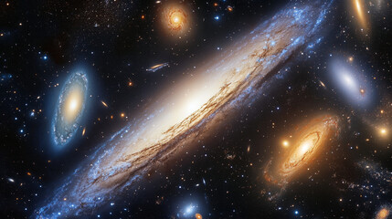 Wall Mural - space & astronomy: cosmic galaxies and stars in deep space