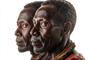 Canvas Print - Two men stand side by side, possibly friends or colleagues