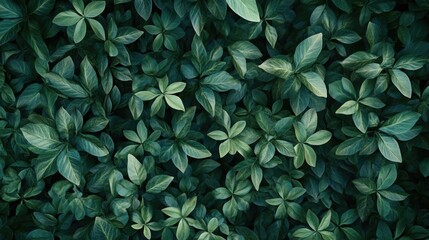 Poster - A detailed view of a cluster of green leaves