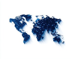 Leinwandbilder - World map with digital connections, white background
