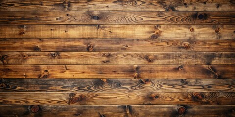 Aufkleber - Rustic Wooden Planks with Knots and Grain Patterns in a Dark Brown Hue