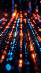 Aufkleber - Colorful light streaks, dark background