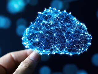 Poster - Digital cloud connections network concept