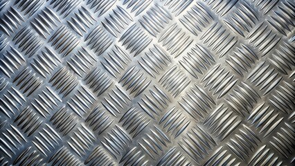 Leinwandbilder - A close-up of a textured metal surface with a diamond pattern and a subtle sheen.
