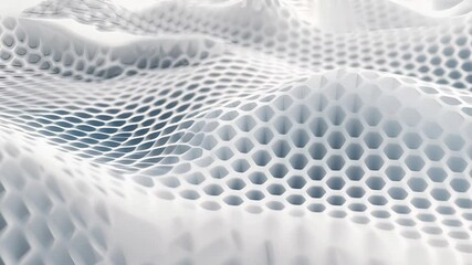 A white fabric with a mesh pattern