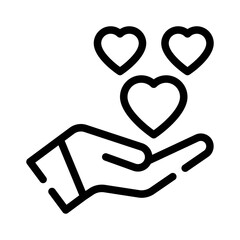 Sticker - Heart Hand line icon