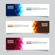 © tasehsinau - Vector set of landscape banner background design concept. Colorful background business layout template