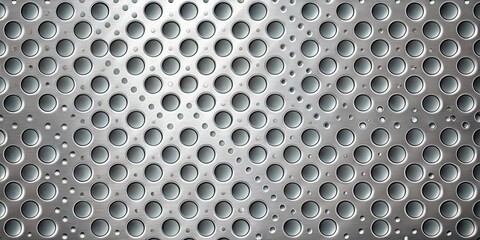 Poster - Abstract Circular Pattern of Perforated Metal with Subtle Lighting