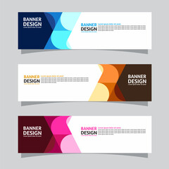 Wall Mural - Vector set of landscape banner background design concept. Colorful background business layout template