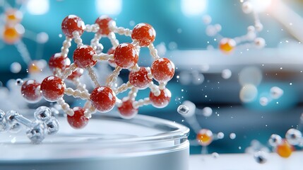 Poster - Captivating 3D visualization showcasing the complex and intricate molecular structure