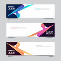 Wall Mural - Vector set of landscape banner background design concept. Colorful background business layout template