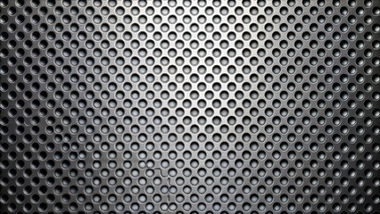 Leinwandbilder - Abstract Metal Sheet with Circular Perforations in a Geometric Pattern