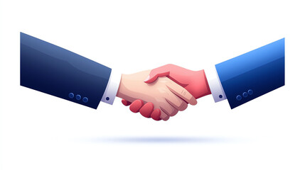 handshake between two individuals representing partnership and agreement, isolated on white backgrou