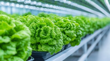 Aufkleber - Cutting Edge Hydroponic Farm with Thriving Indoor Vegetable Cultivation A Modern Sustainable Approach to Food Production in a Climate Controlled Environment