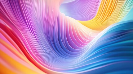 Wall Mural - a vibrant abstract composition featuring flowing waves of pastel colors creating a calming visual ex