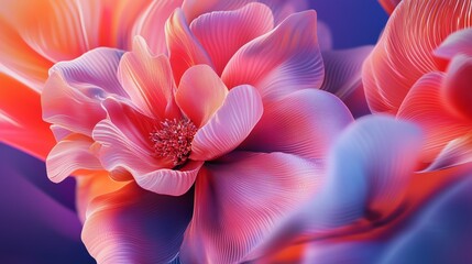 Canvas Print - Vibrant close-up of colorful flowers with delicate petals illuminated by soft light in a serene setting