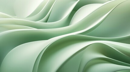 Abstract Green Wave Pattern - Minimalist Digital Art