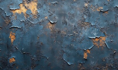 Aufkleber - A textured blue surface with patches of rust and peeling paint, creating an industrial and weathered appearance.