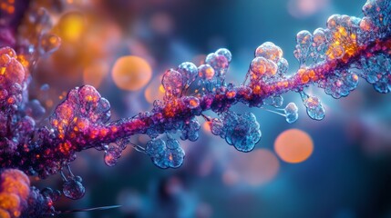 Wall Mural - abstract photography of iridescent bubbles on a branch, capturing the intricate beauty of nature at 