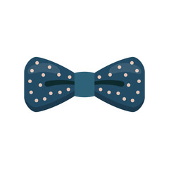 Polka dot bow tie flat vector design isolated on white background