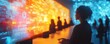 © Katavudh - Startup founders discussing blockchain solutions, digital whiteboards, high-tech environment, Techno-futuristic, Digital art, Neon hues, High Detail