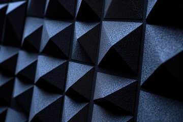 Wall Mural - Close-up shot of a wall composed of black squares, often used in minimalist or modern designs