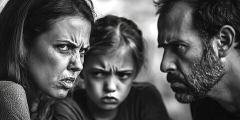 Poster - A monochrome photograph of a man and a woman, captured in a moment of intimacy