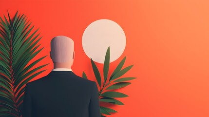Fototapete - Sleek 3D infographic elements with vibrant colors interacting dynamically in a minimalist futuristic office setting  Clean cinematic composition showcasing modern technology