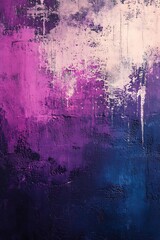 Aufkleber - An abstract artwork featuring vibrant shades of purple, pink, and blue, with a textured surface and drips, creating a dynamic visual experience.