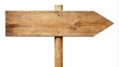 © Collection - A simple wooden arrow sign with a weathered, natural surface, perfect for a rustic design or informational display.