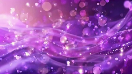 Wall Mural - A soft purple gradient deep to light hues, bokeh light particles gently floating and shimmering, dreamy luxury atmosphere, 4k High-Quality gradient luxurious background Animation Video