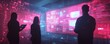 © Withun - Startup founders discussing blockchain solutions, digital whiteboards, high-tech environment, Techno-futuristic, Digital art, Neon hues, High Detail