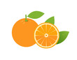© krisana - Set of oranges fruit and piece of orange isolated with background
