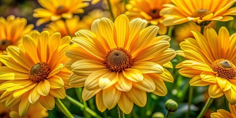 Poster - Bright Yellow Daisies in Bloom - Beautiful Floral Nature Photography for Home and Garden Decor, Spring and Summer