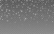 © Vitaliy - Vector snow falling from above. Snowfall on isolated transparent background. Christmas or winter background. Snow or snowflakes png.