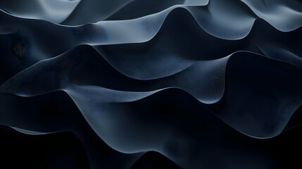 Abstract 3D Dark Blue Wavy Background Illustration